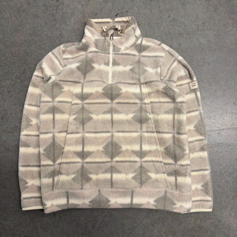Billabong A/DIV Adventure Division Fleece Quarter Zip Pullover Geometric Tan M